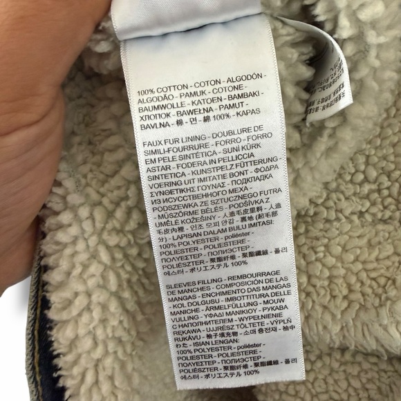 Levi's Blue Medium Wash Denim Sherpa Truck Jacket Type III Fully Lined Size XXL - Picture 10 of 12